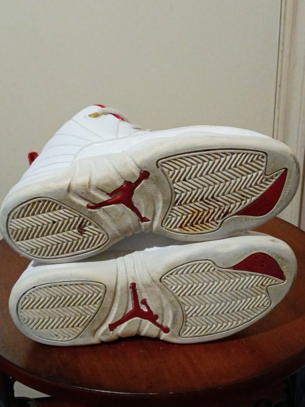 Nike Air Jordan Retro 12 XII Fiba White Red 151186-107 Pre School Unisex 2.5Y - Picture 3 of 14